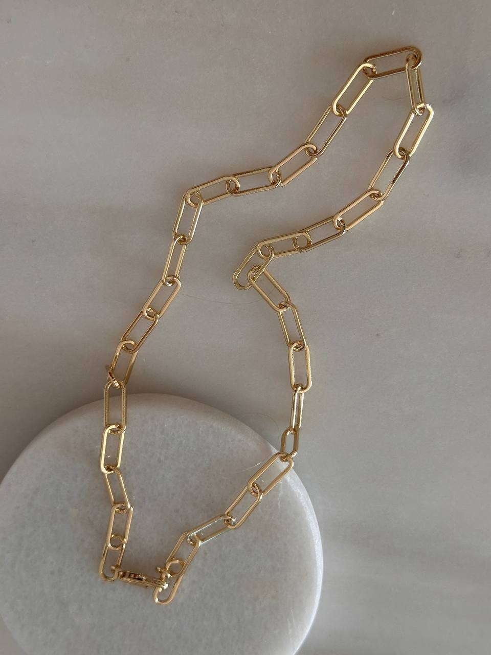 Vip Çelik Gold Renk Kalın Ataç Kolye Uzunluk 45 cm. Kalınlık 6 mm.