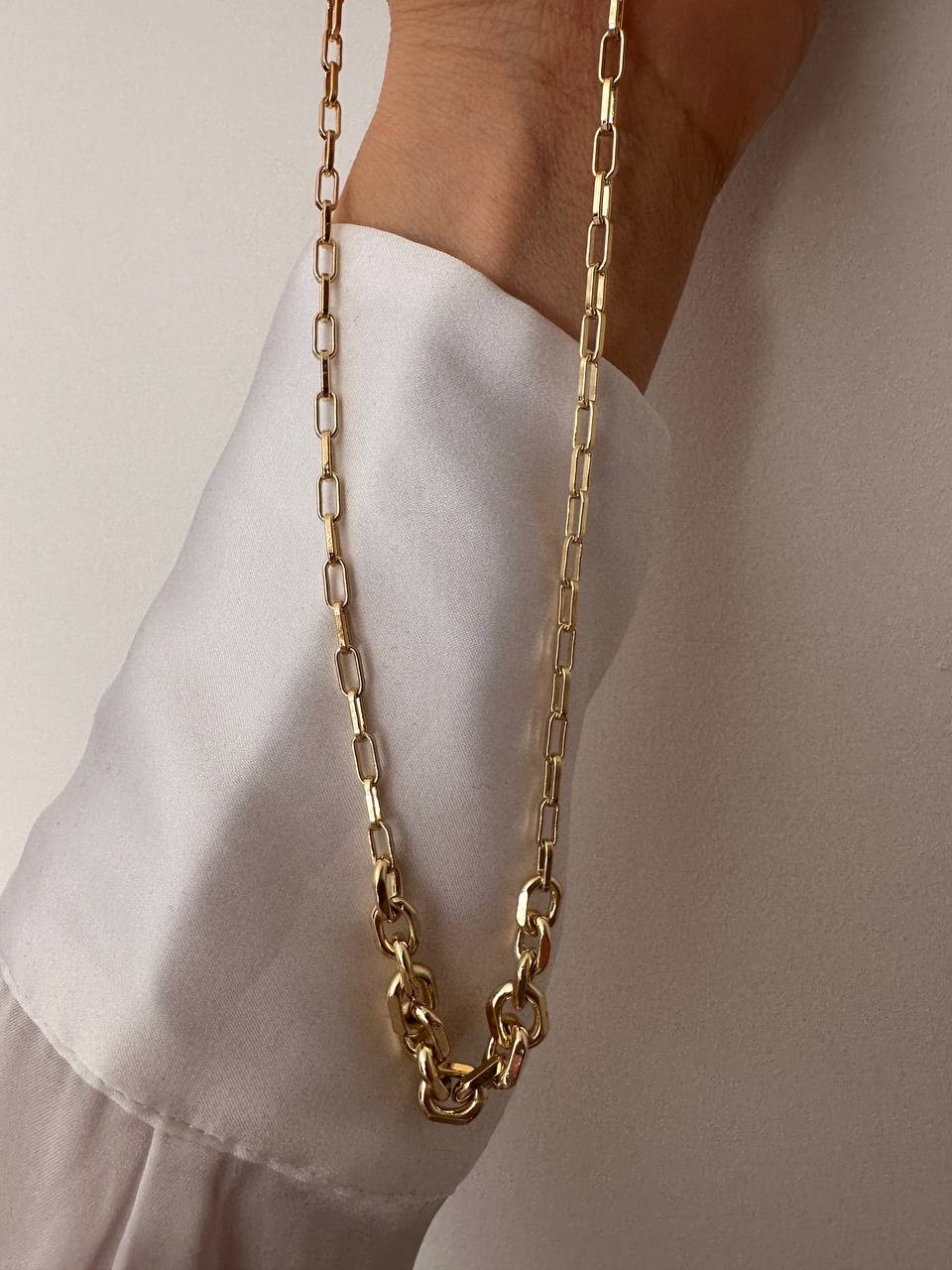 Vip Çelik Gold Renk Antialerjik Zincir Kolye Uzunluk 45 cm. 50 cm.