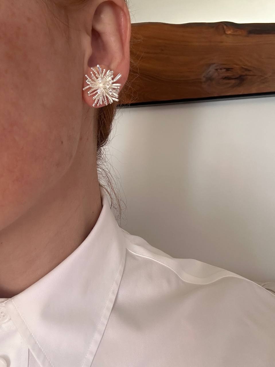 Vip Seri Gümüş Renk 925 K Gümüş Kaplama Zirkon Taşlı Tasarım Küpe En Boy 2 cm.