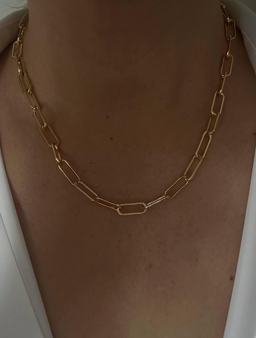 Vip Çelik Gold Renk Kalın Ataç Kolye Uzunluk 45 cm. Kalınlık 6 mm.