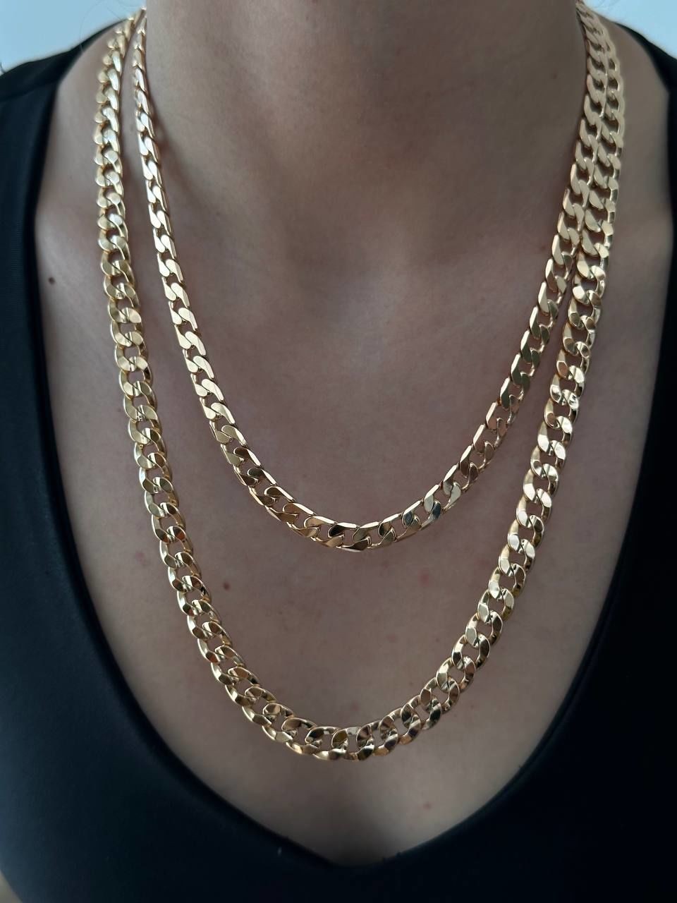 Vip Çelik Gold Renk Antialerjik Kalın Zincir Kolye Uzunluk 50 cm. Kalınlık 8 mm.