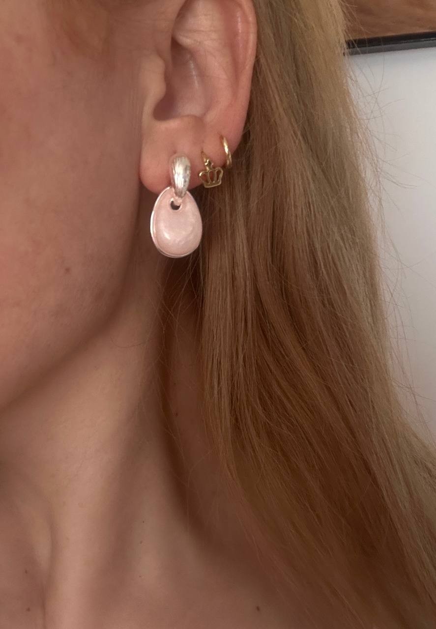 Vip Seri 925 K Gümüş Kaplama Açık Pembe Taş Sallantılı Küpe Uzunluk 2,5 cm.