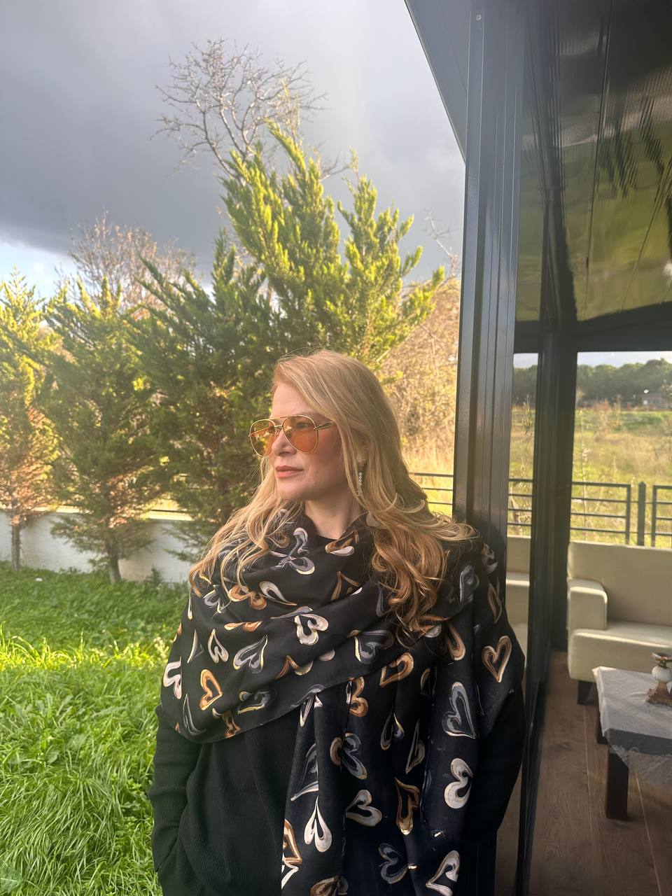 Renkli Desenli Lüks Pamuklu Kumaş Şal 180 cm. x 85 cm.