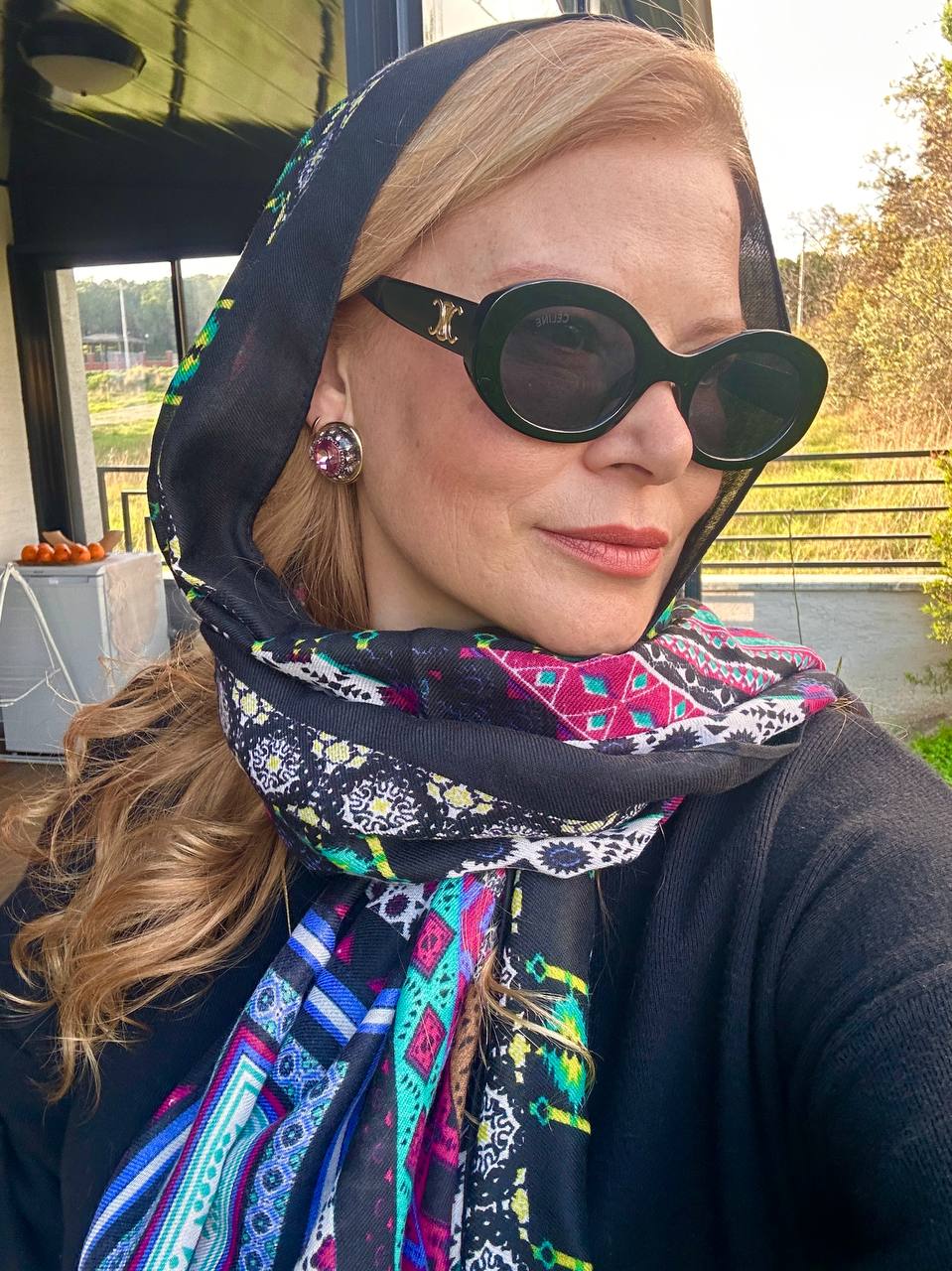 Renkli Desenli Lüks Pamuklu Kumaş Şal 180 cm. x 85 cm.