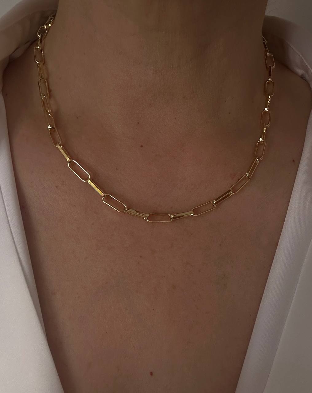 Vip Çelik Gold Renk İnce Ataç Kolye Uzunluk 45 cm. Kalınlık 4 mm.