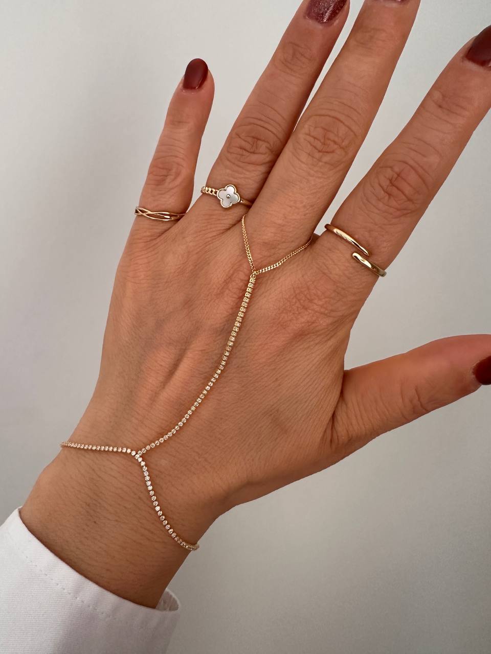 Gold Renk Zirkon Taşlı Rodyum Kaplama Su Yolu Şahmeran Bileklik