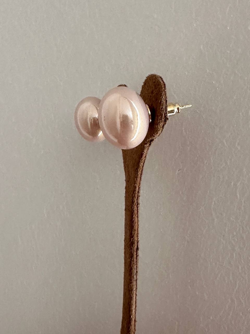 Vip Çelik Gold Renk Büyük Cam İncili Küpe Genişlik 2 cm.