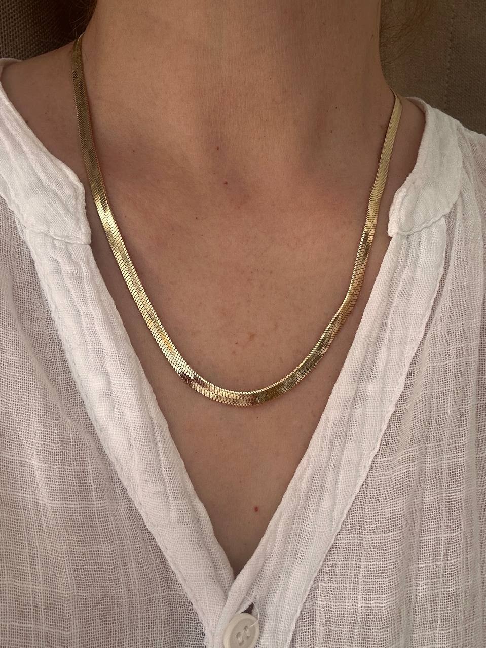 Vip Çelik Gold Renk Lazer Kesim Antialerjik Kolye Uzunluk 50 cm. Kalınlık 5 mm.