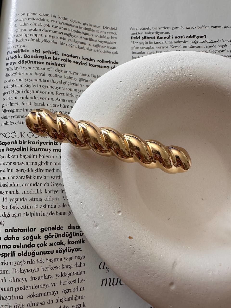 Gold Renk Metal Klips Toka Uzunluk 7,5 cm.