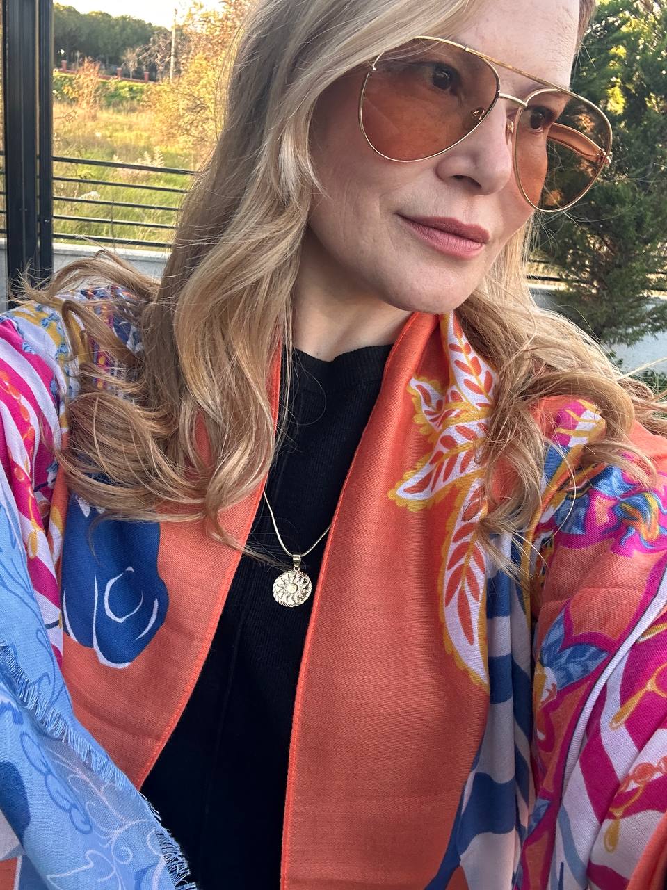 Renkli Desenli Lüks Pamuklu Kumaş Şal 180 cm. x 85 cm.