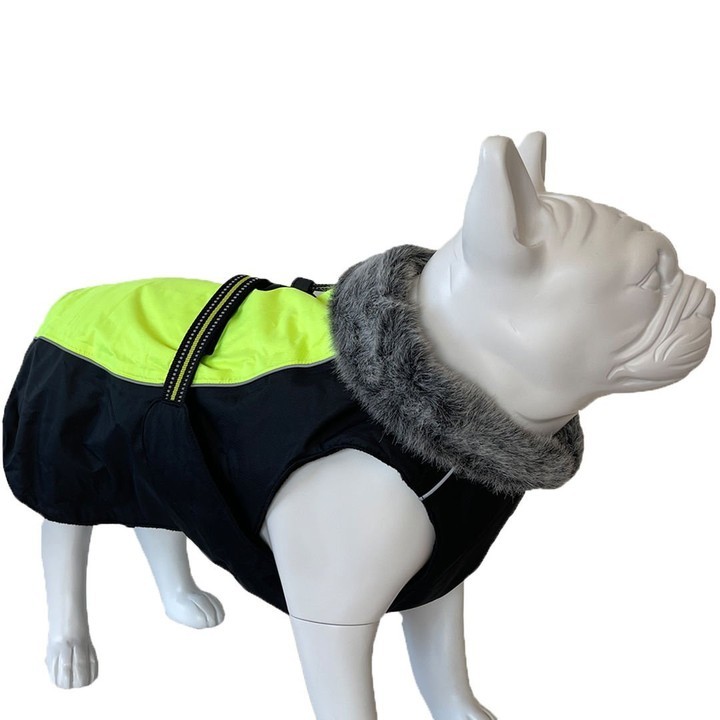 Su Geçirmez, İçi Polarlı, Neon Sarı Köpek Kıyafeti