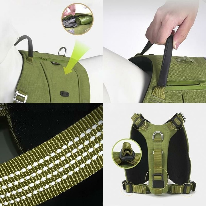 Cordura Kumaşlı, Cepli Kahverengi Göğüs Tasması