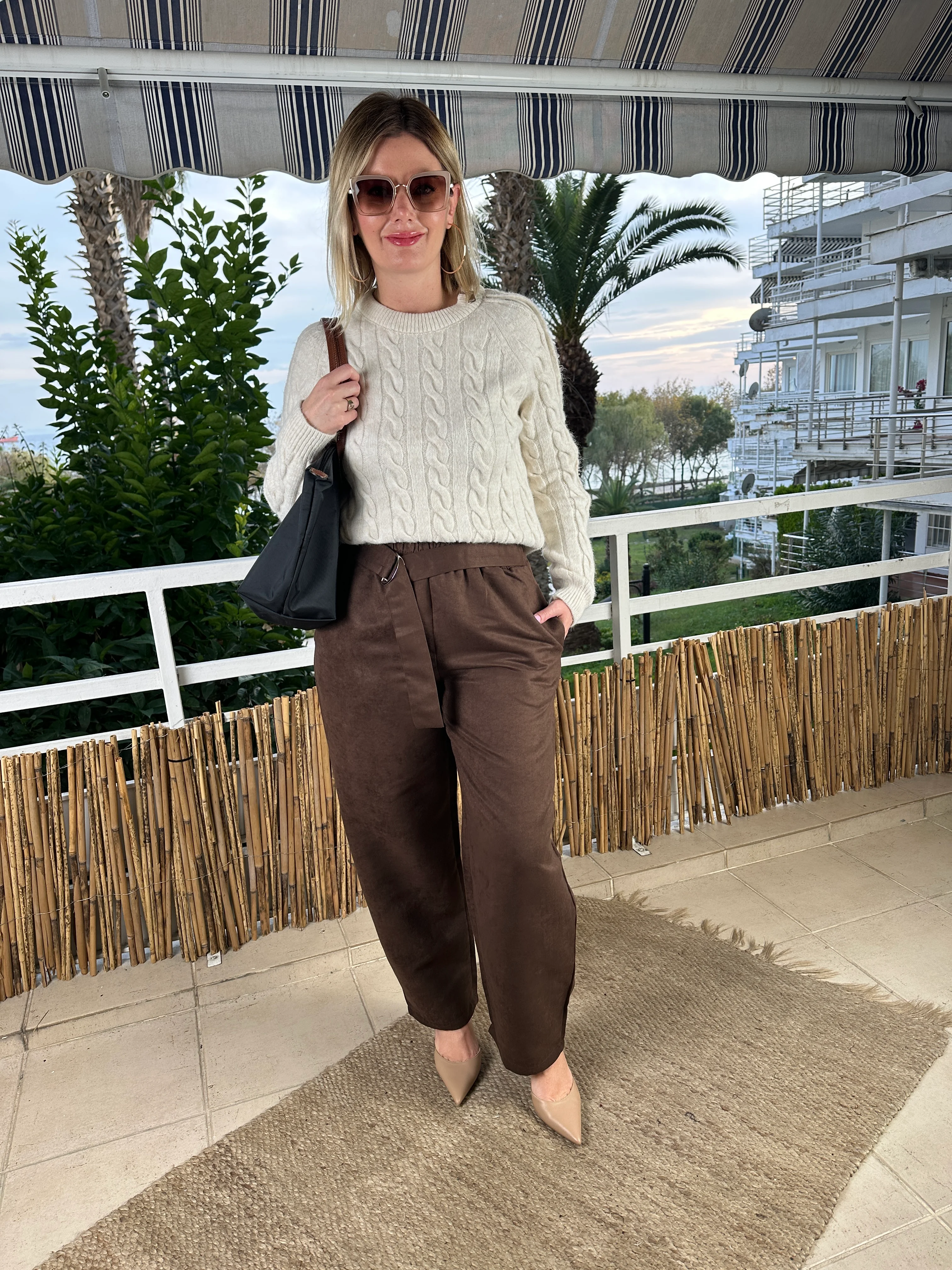 Süet pantolon kahve 