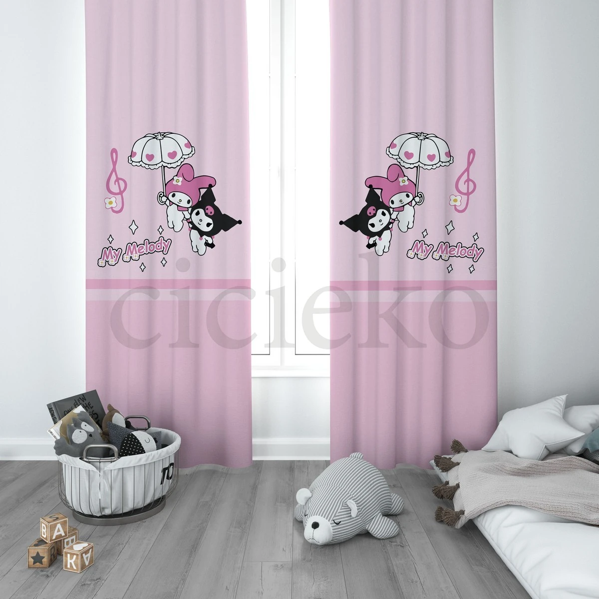 My Melody Kuromi Çocuk Odası Perdesi 1 Kanat