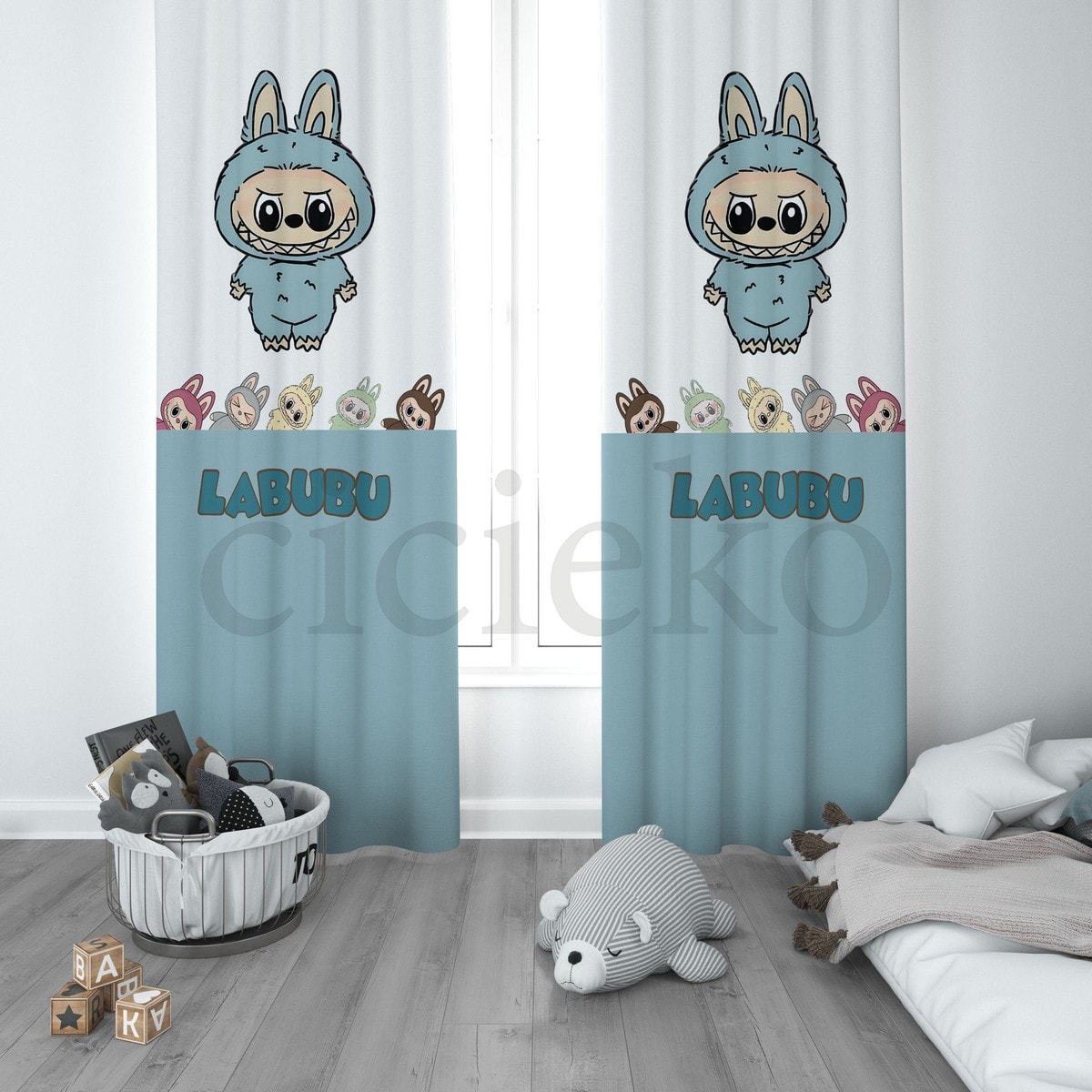 Labubu Çocuk Odası Perdesi 1 Kanat