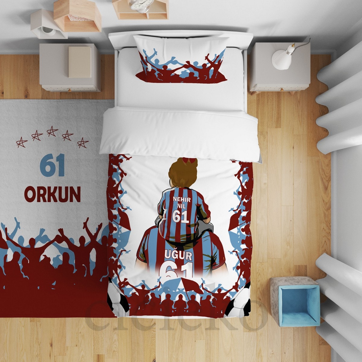 Trabzonspor Baba Kız Çocuk Odası Yatak Örtüsü