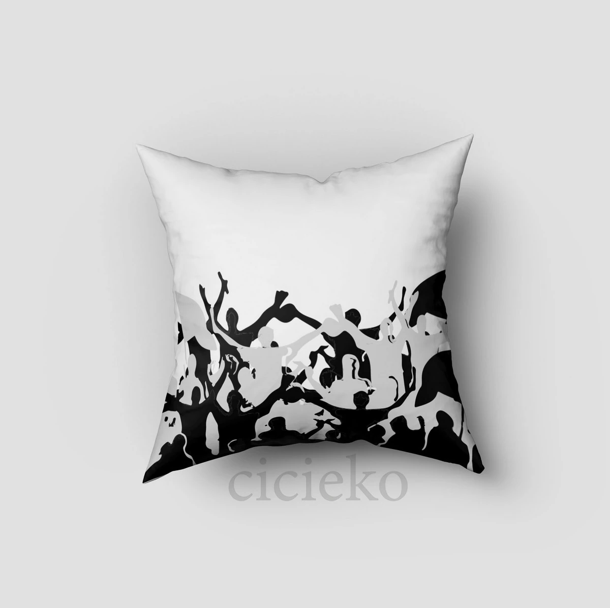 Siyah Beyaz Kırlent Kılıfı