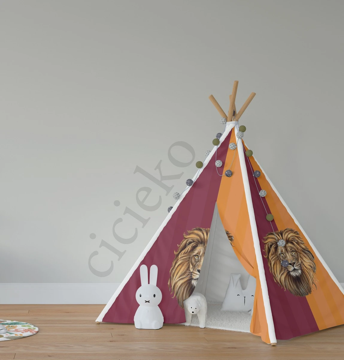 Sarı Kırmızı Aslan Oyun Çadırı