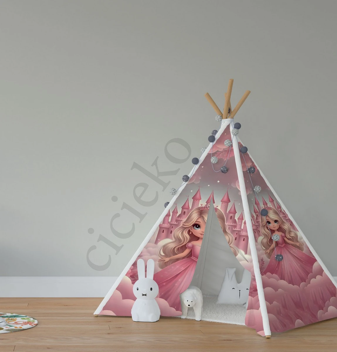 Koyu Pembe Prenses Şato Oyun Çadırı