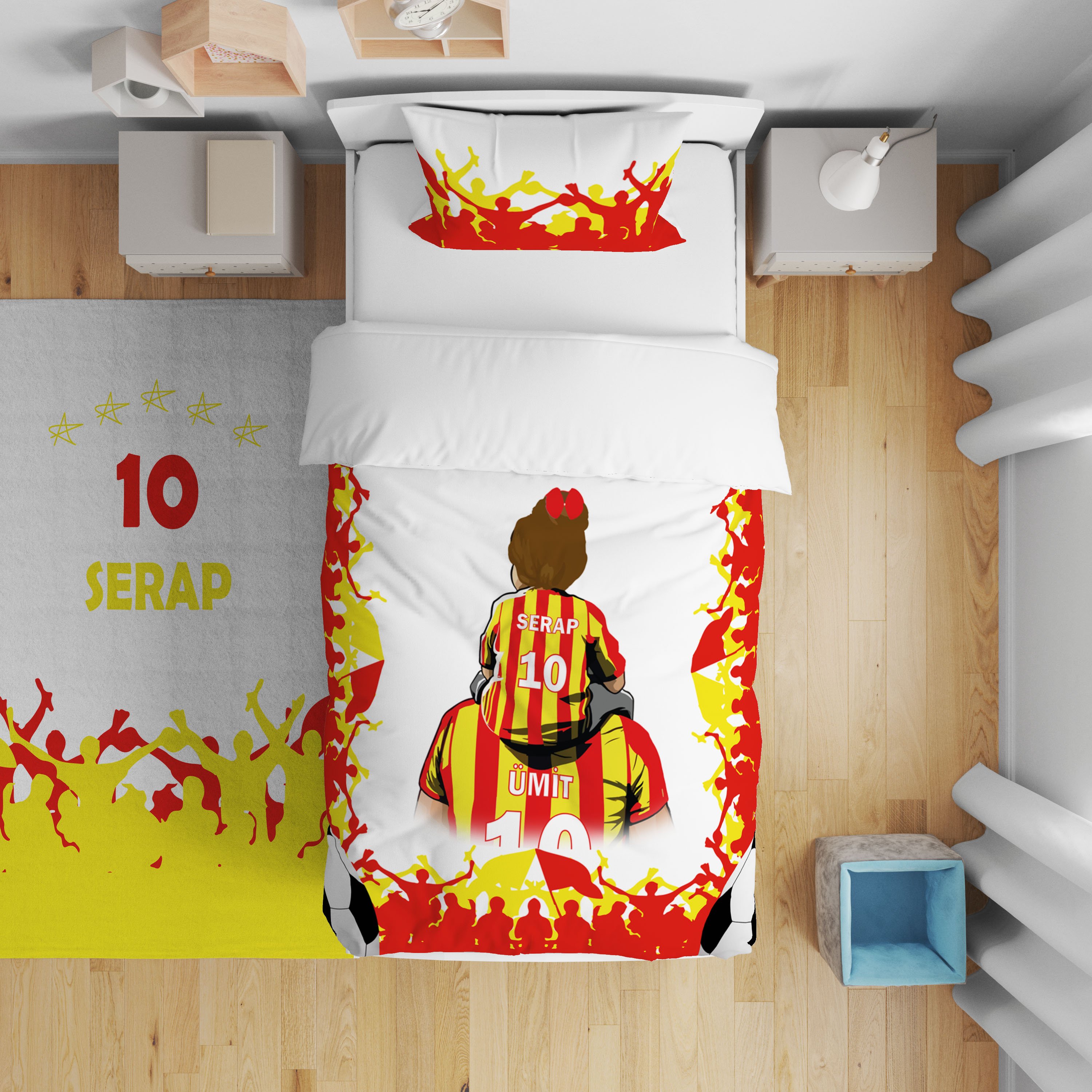 Göztepe Baba Kız Taraftar Çocuk Odası Yatak Örtüsü