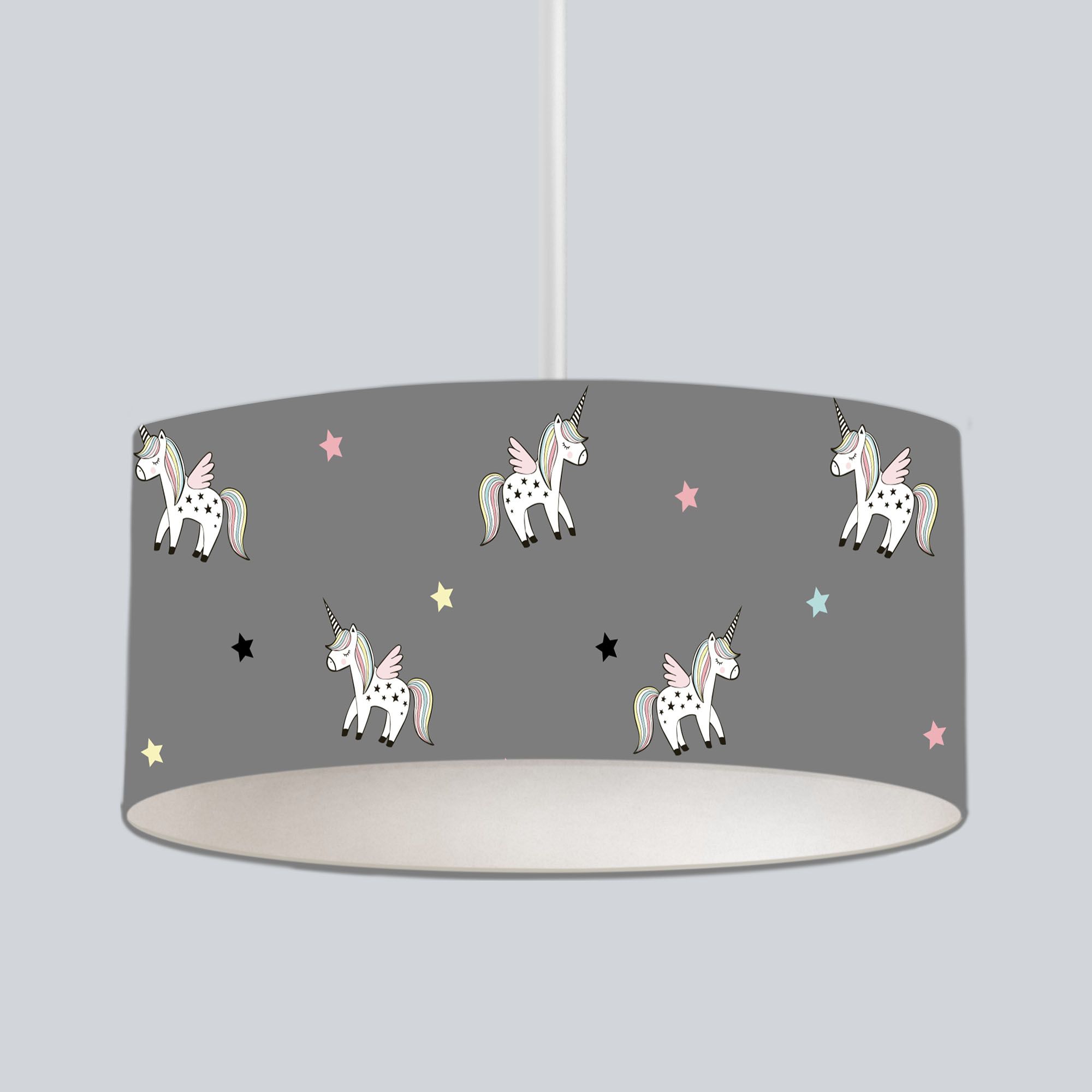 Unicorn Gökkuşağı Yıldızlar Çocuk Odası Avize