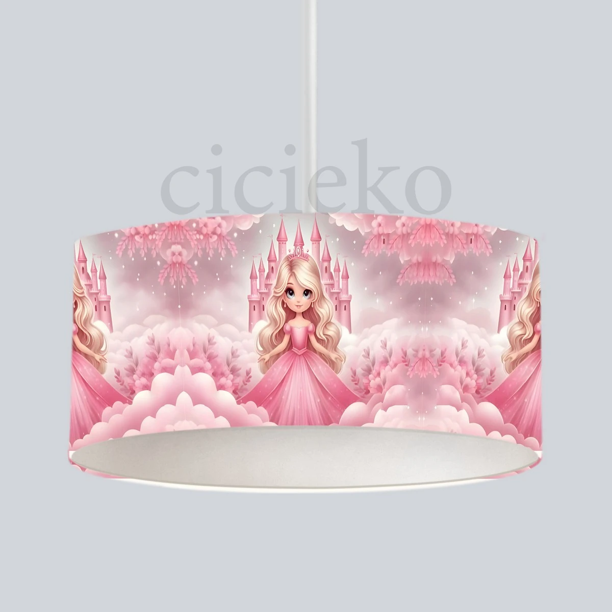 Koyu Pembe Prenses Şato Çocuk Odası Avize