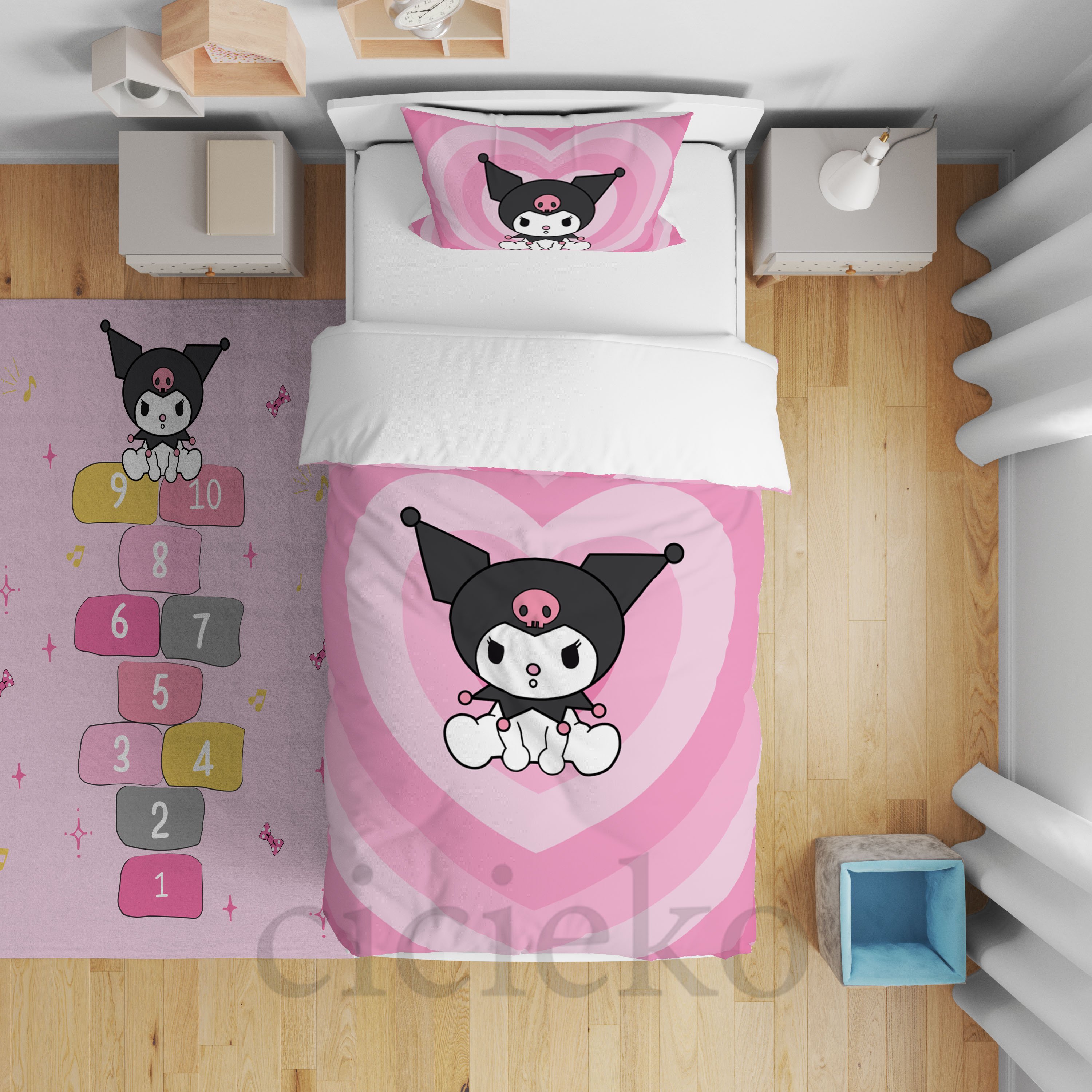 Pembe Kuromi Çocuk Odası Yatak Örtüsü