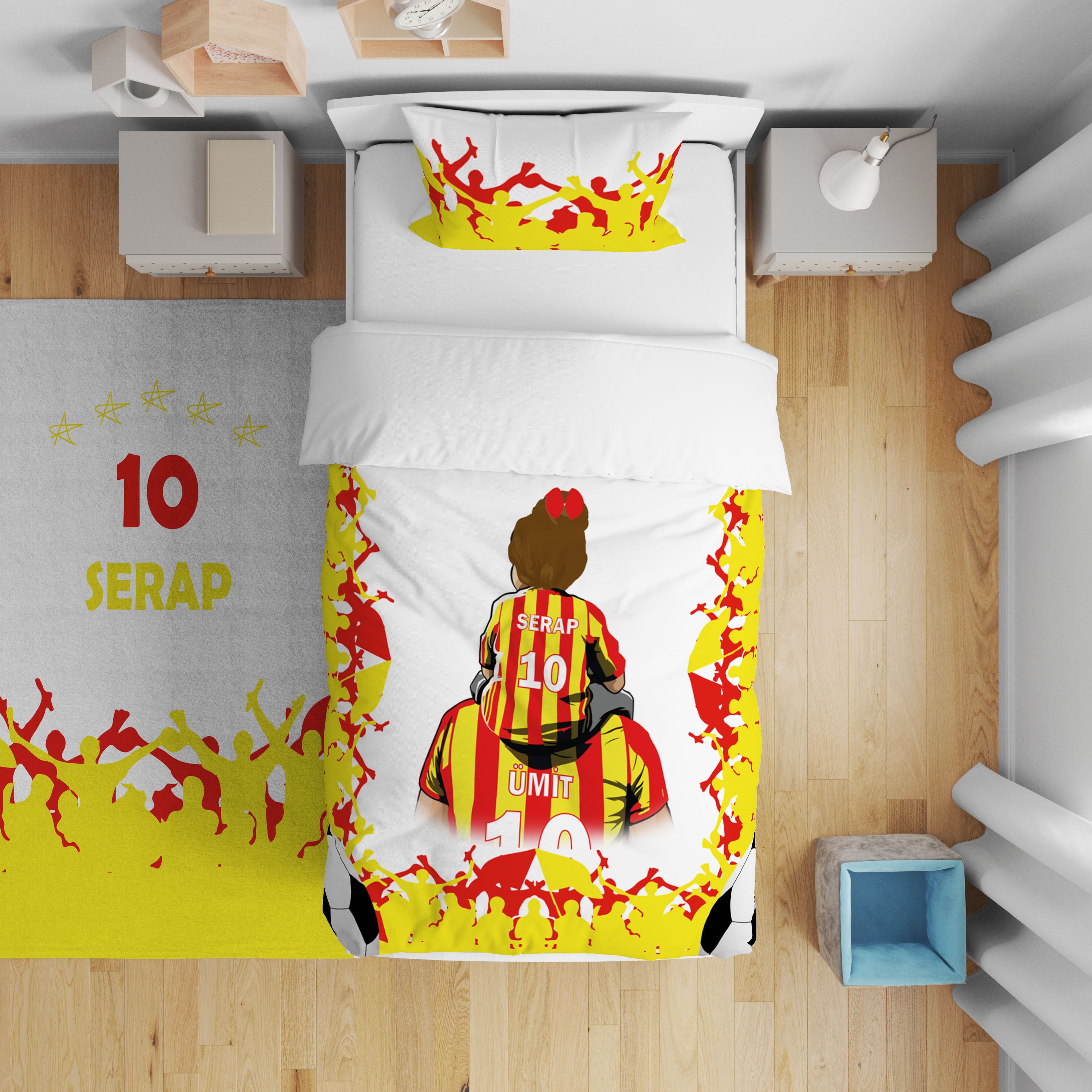 Göztepe Baba Kız Taraftar Çocuk Odası Yatak Örtüsü