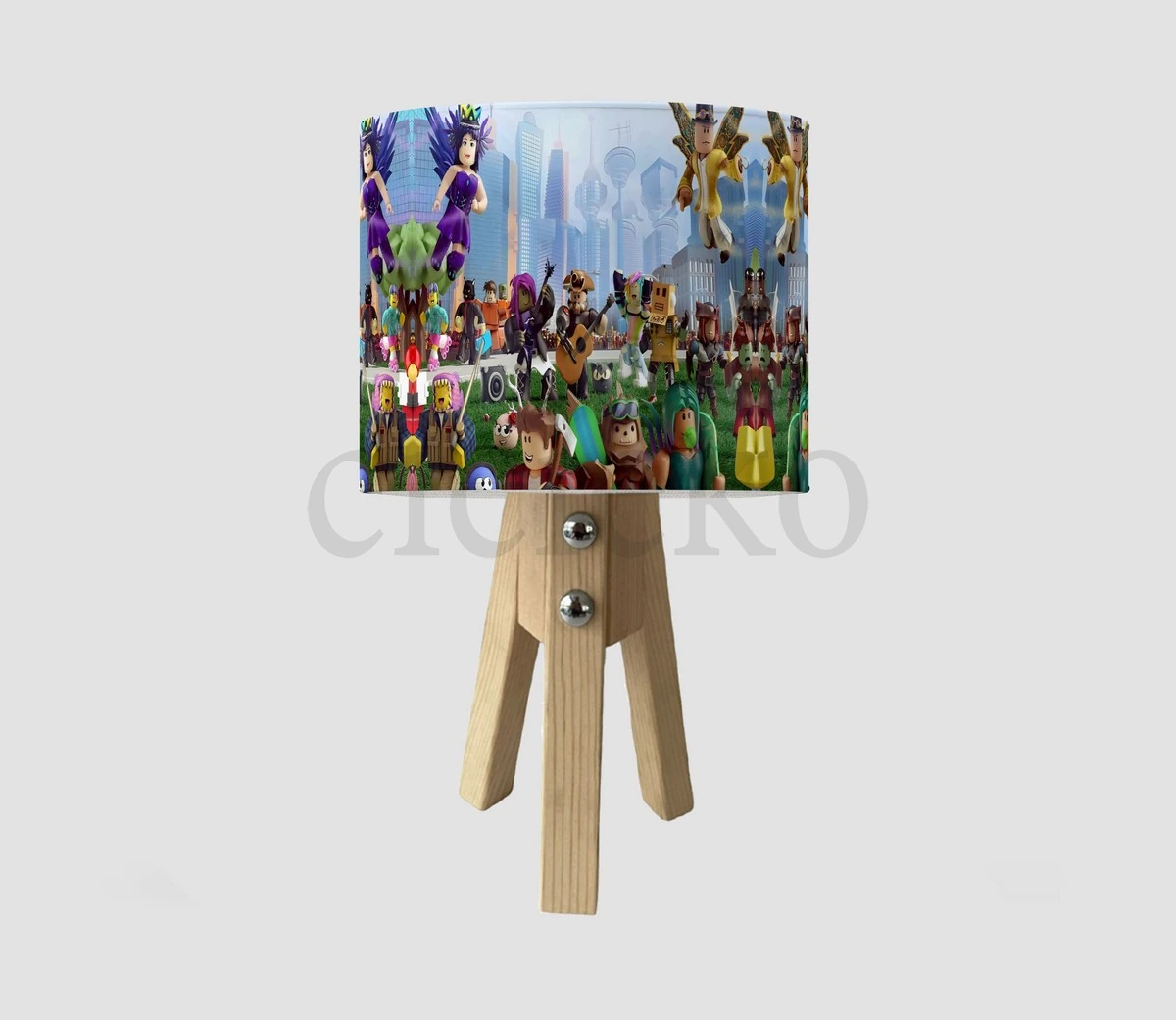 Roblox Karakterleri Şehir Temalı Çocuk Odası Abajur