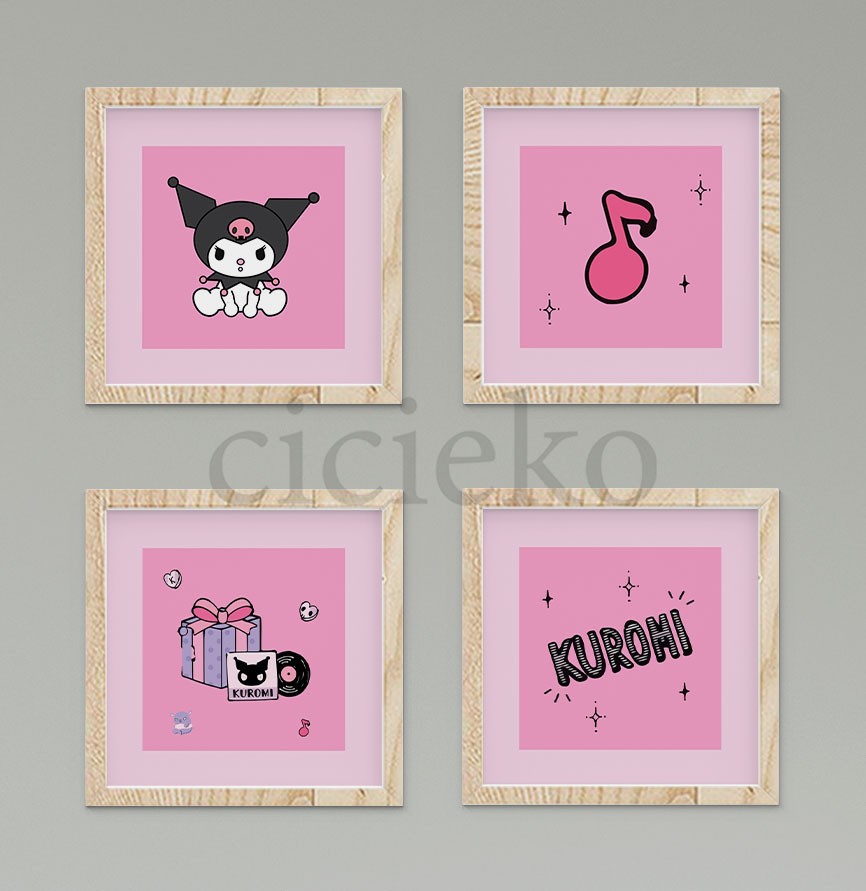 Pembe Kuromi Duvar Tablo