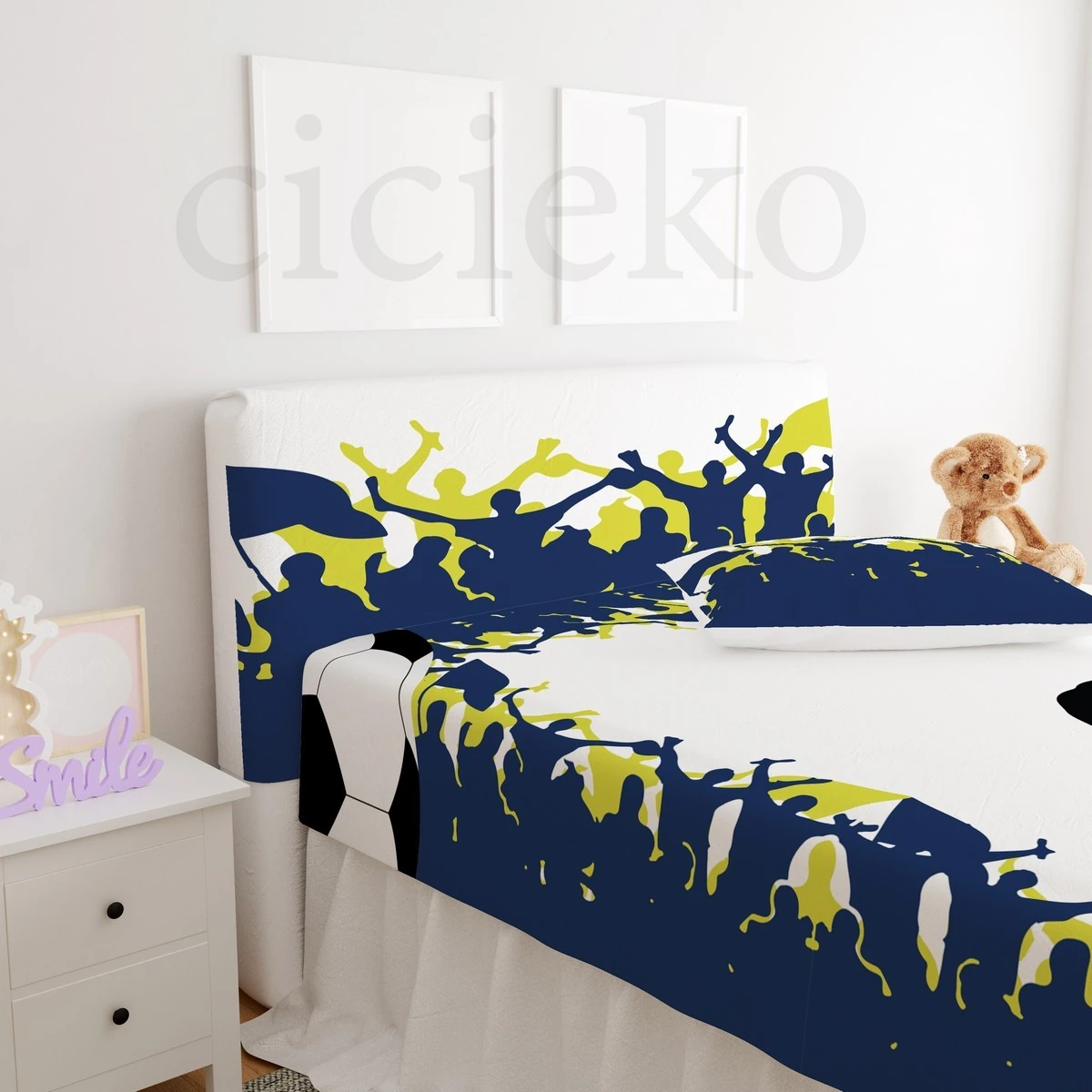 Sarı Lacivert Taraftar Başlık Kılıfı