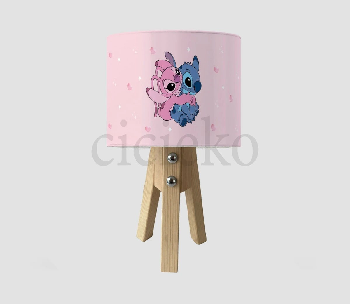 Pembe Stitch Çocuk Odası Abajur