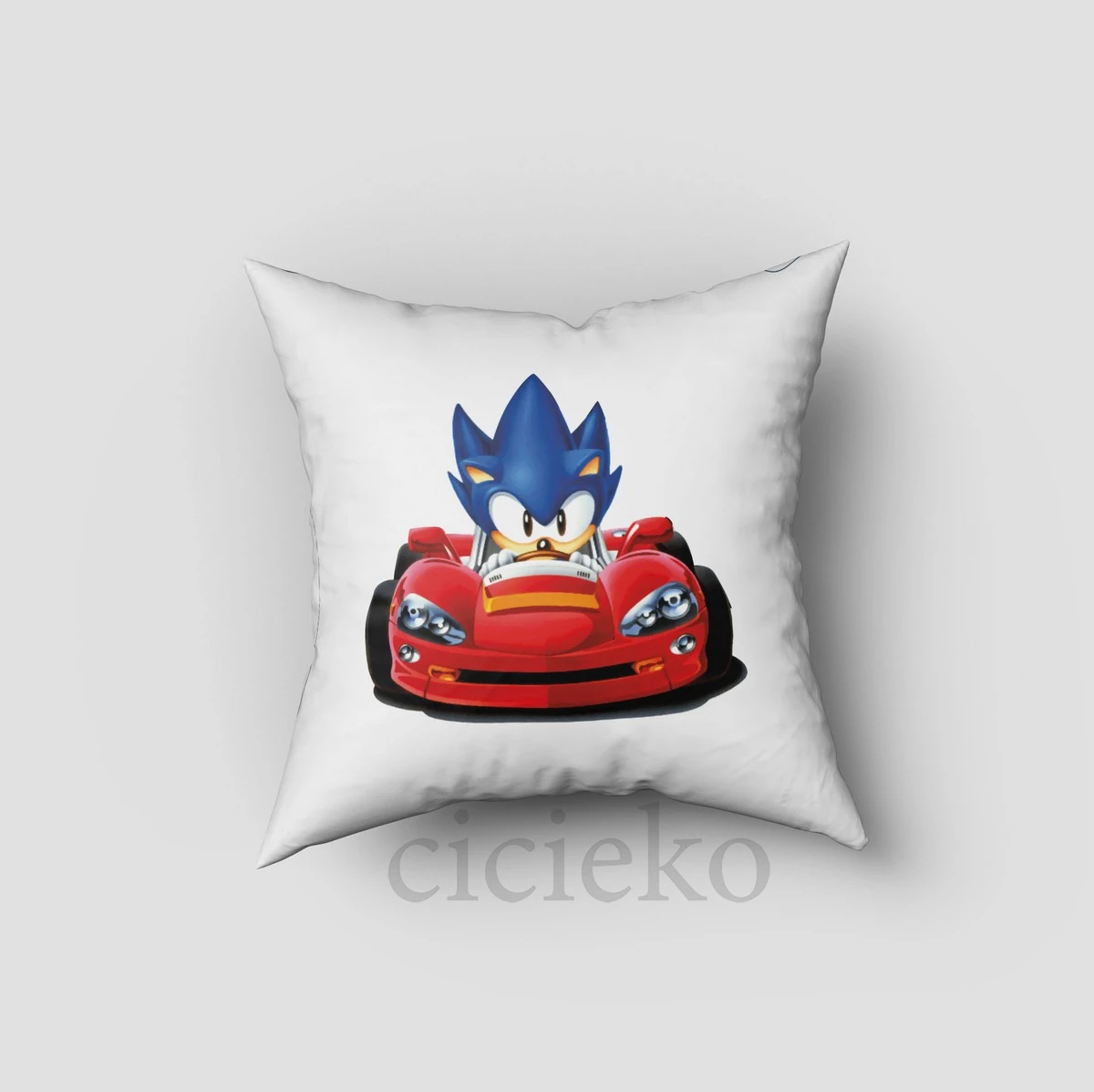 Mavi Zemin Sonic ve Arkadaşları Kırlent Kılıfı