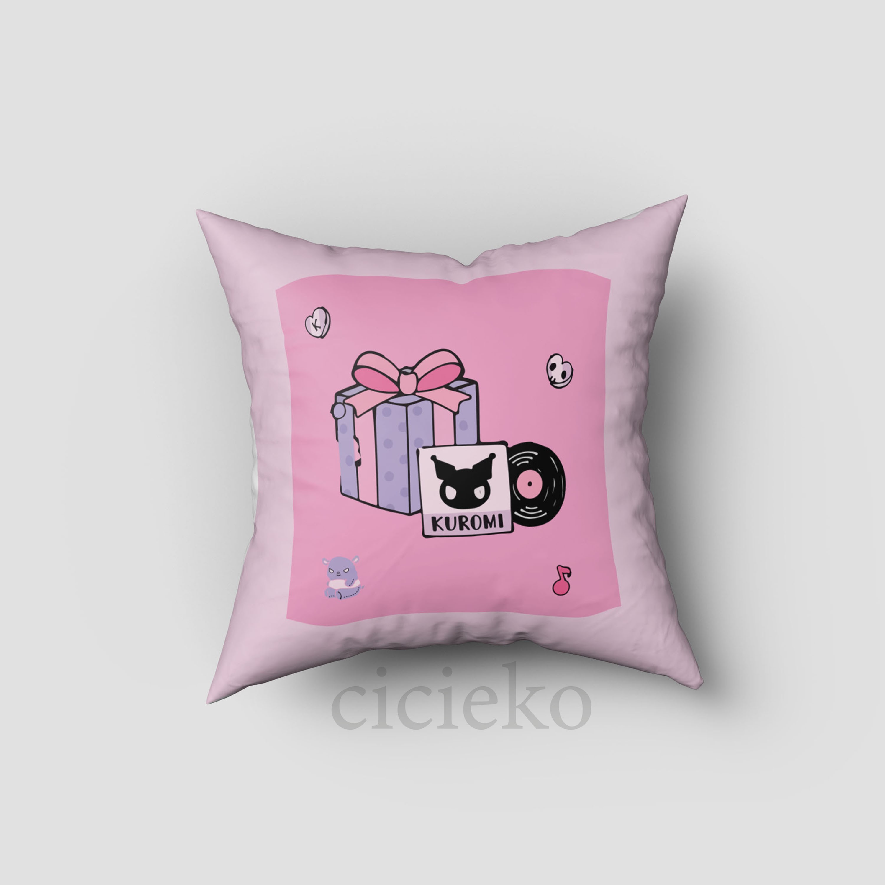 Pembe Kuromi Kırlent Kılıfı 