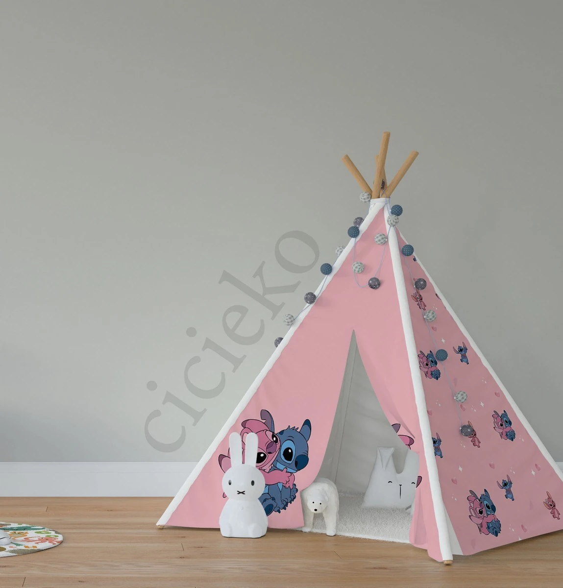 Pembe Stitch Oyun Çadırı