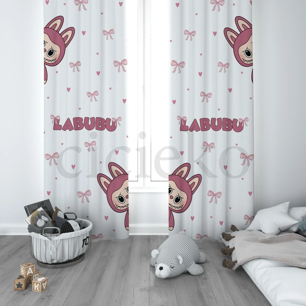Labubu Çocuk Odası Perdesi 1 Kanat