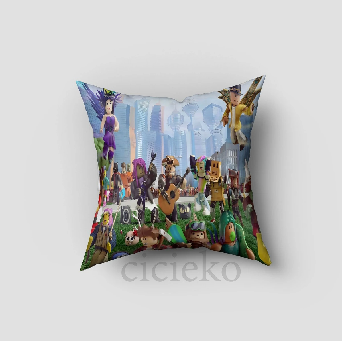 Roblox Karakterleri Şehir Temalı Kırlent Kılıfı