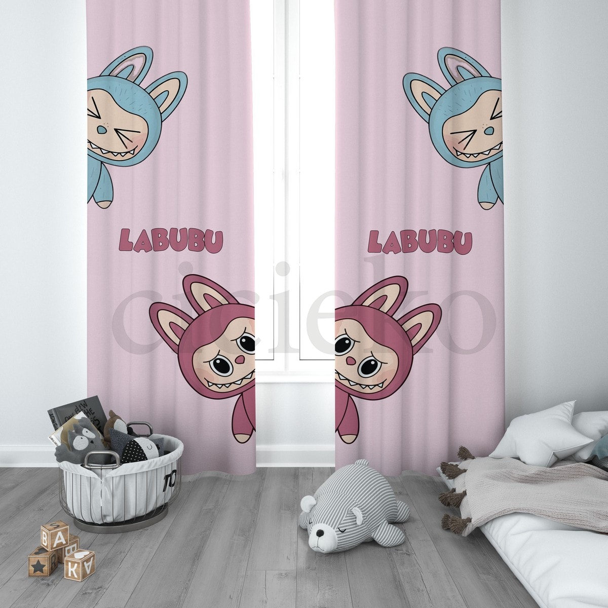 Labubu Çocuk Odası Perdesi 1 Kanat