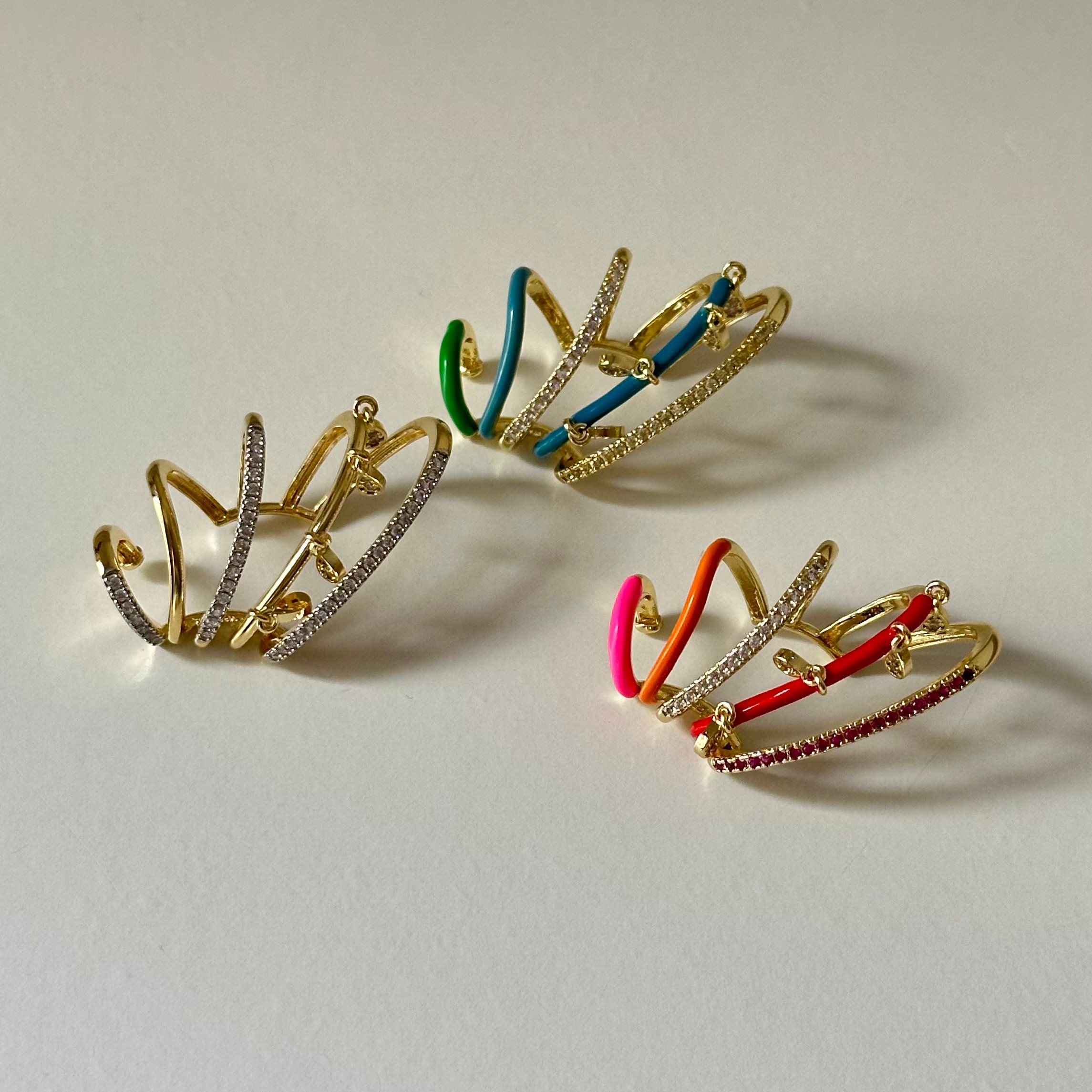 Özel Seri Renkli Taşlı Earcuff