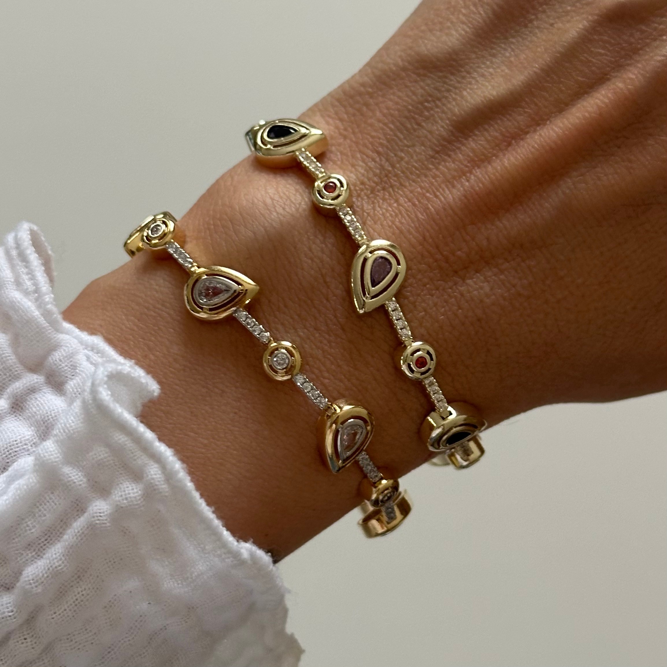 Özel Seri 14k Gold Damla Taş Bileklik