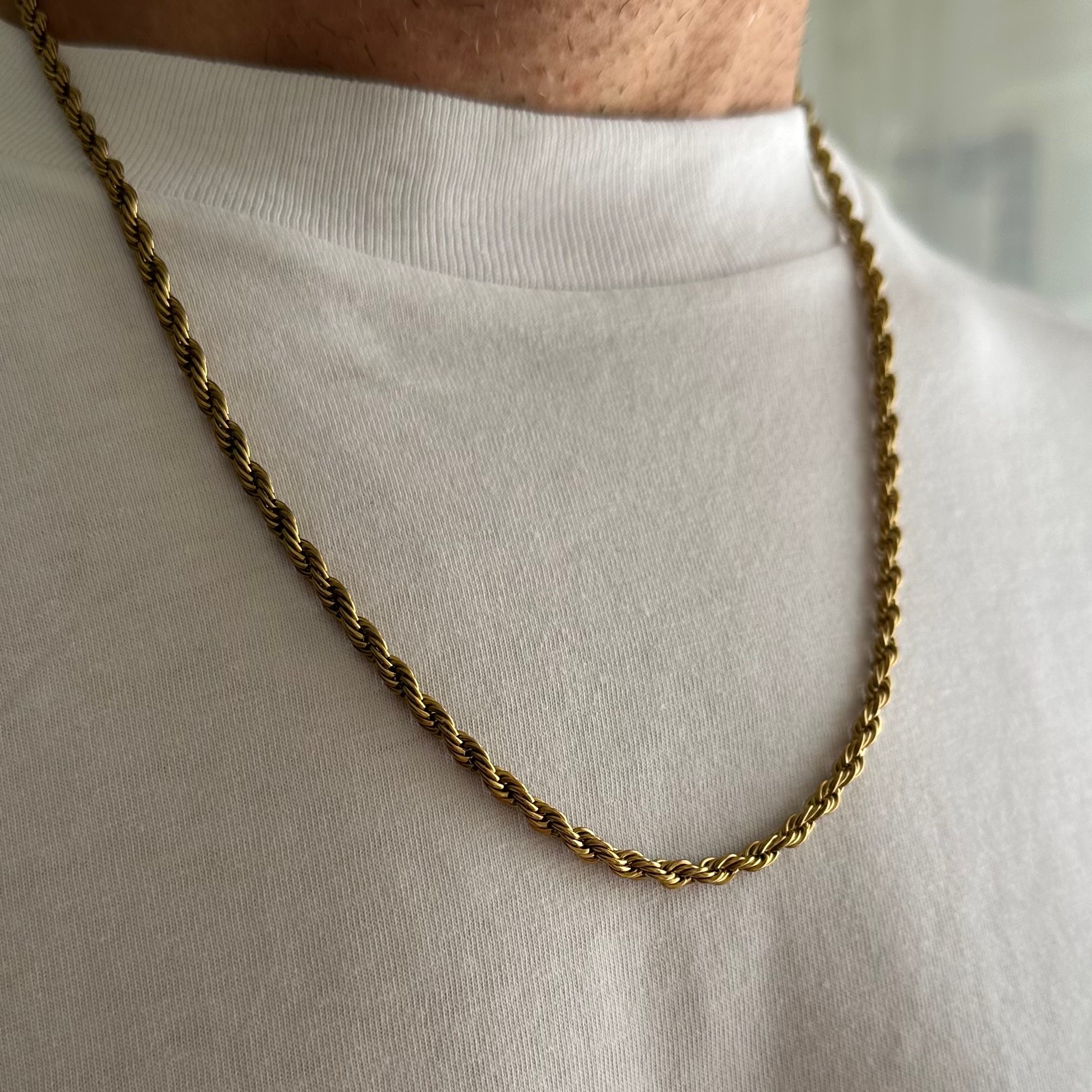 Unısex Kalın Burgu Zincir Gold / Çelik