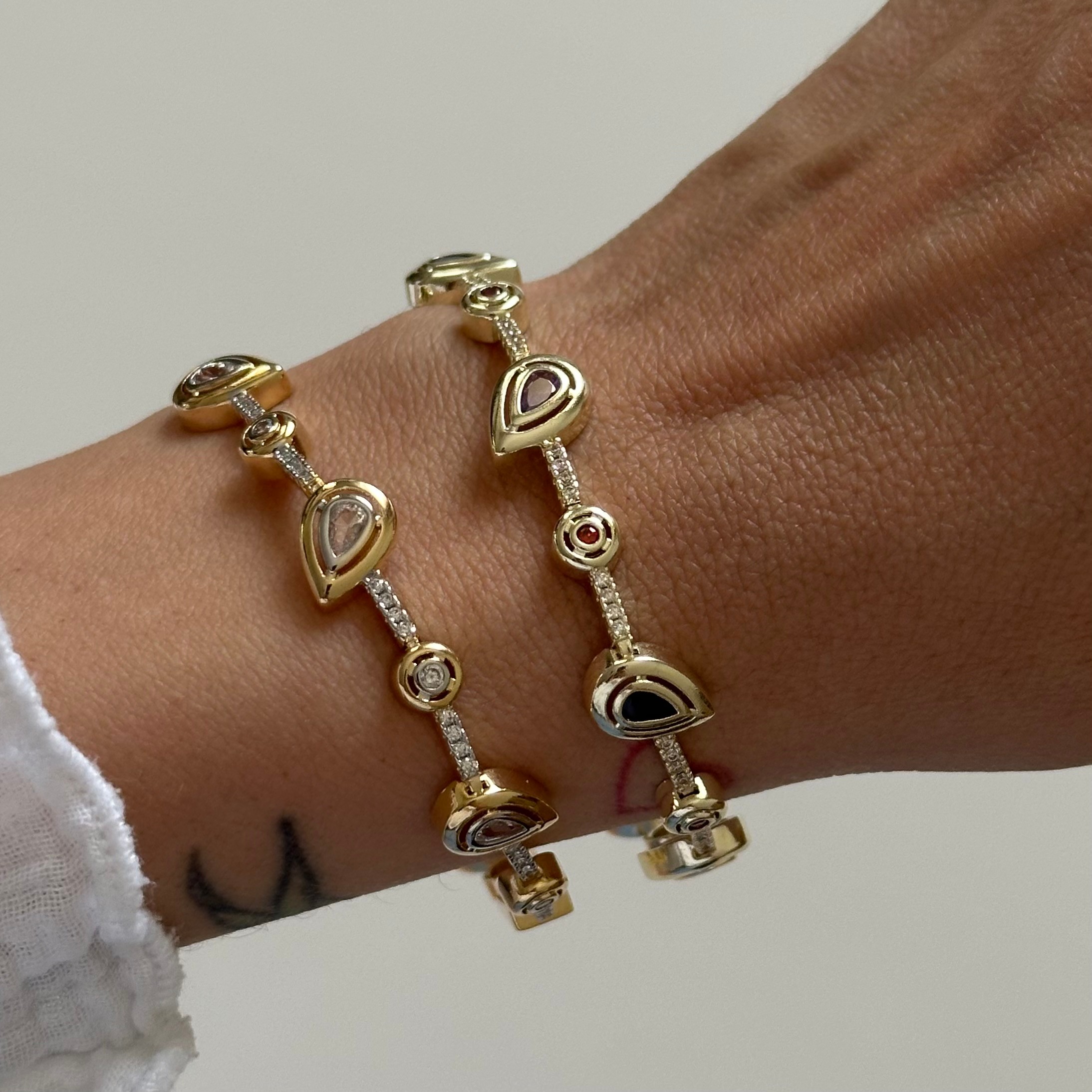 Özel Seri 14k Gold Damla Taş Bileklik