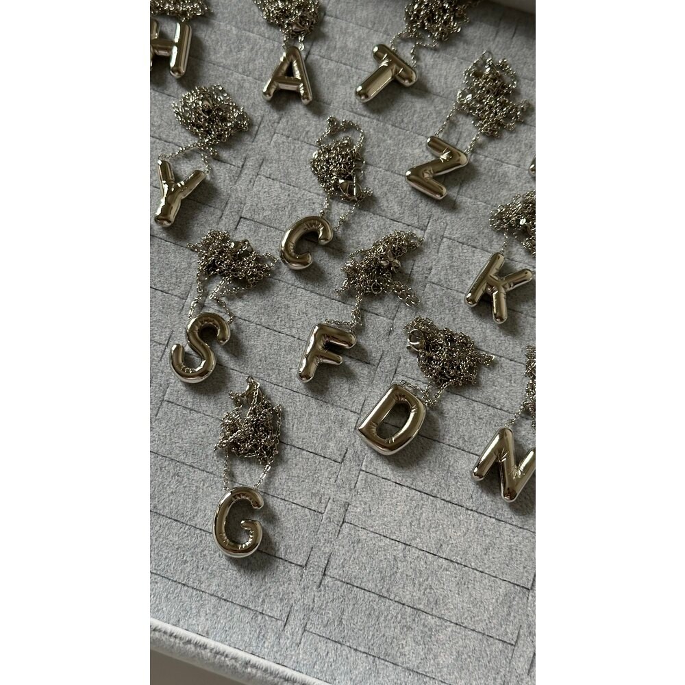 Bubble Harf Kolye Silver / Çelik
