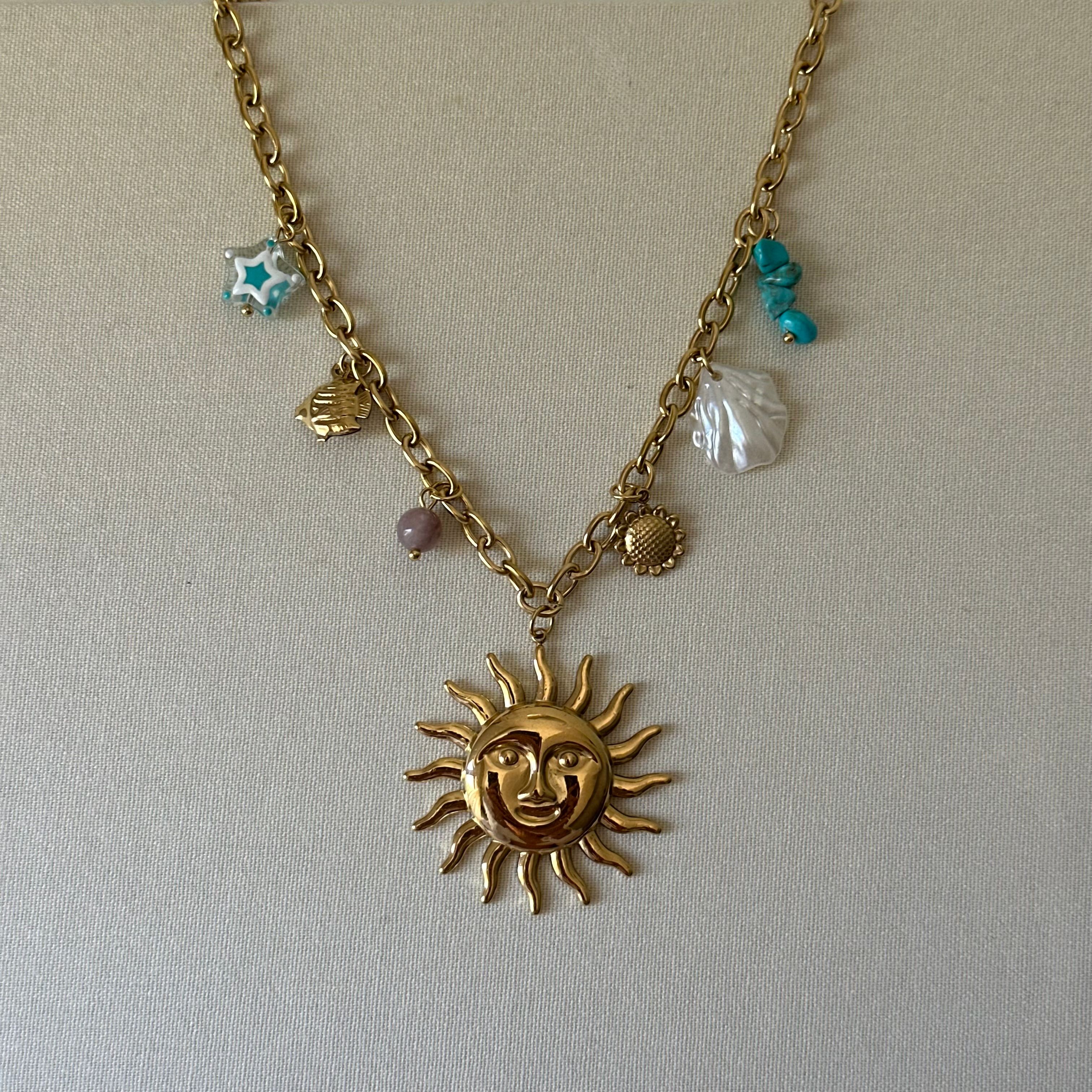 Güneş Charm Kolye / Çelik