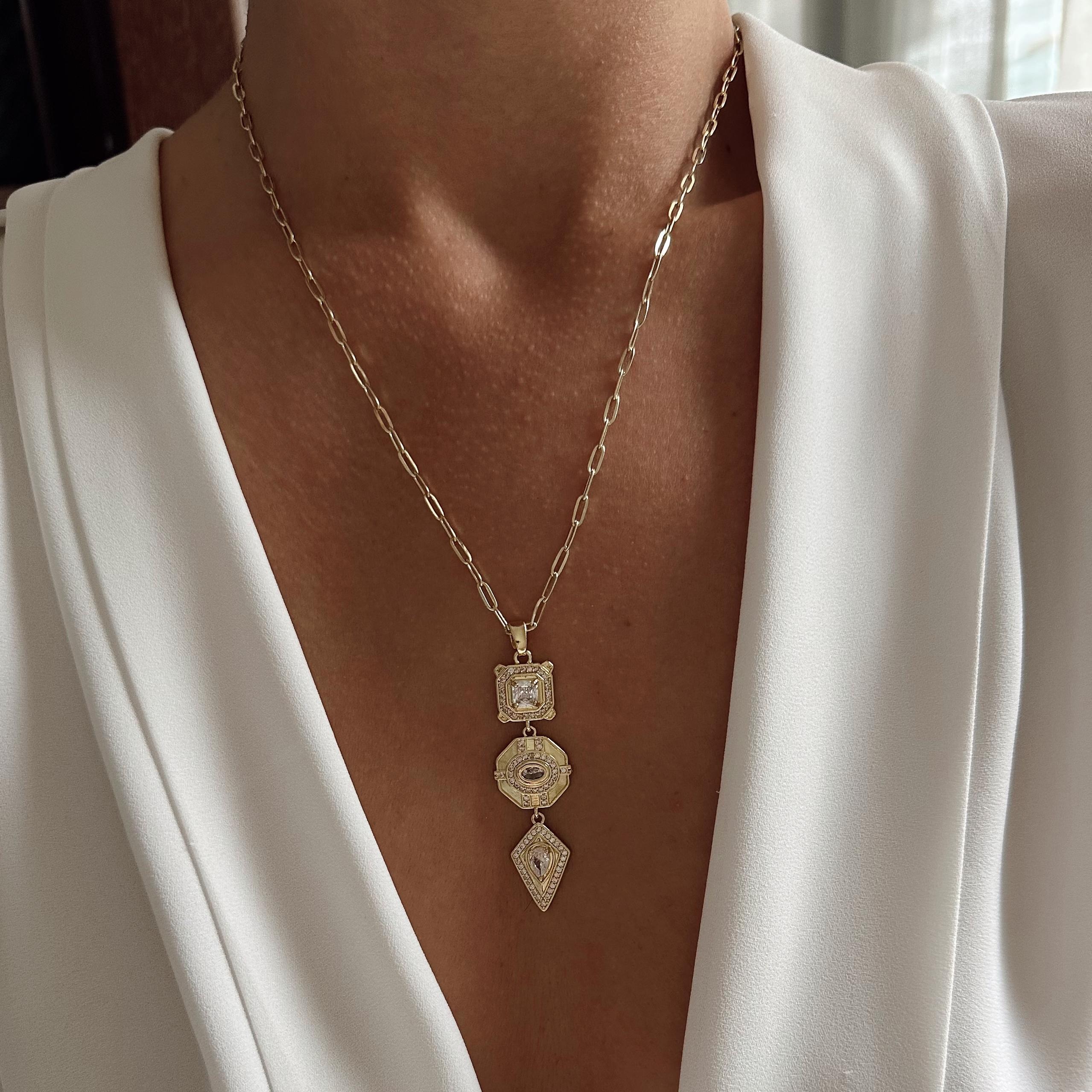 Çelik 14k Gold Etnik Kolye