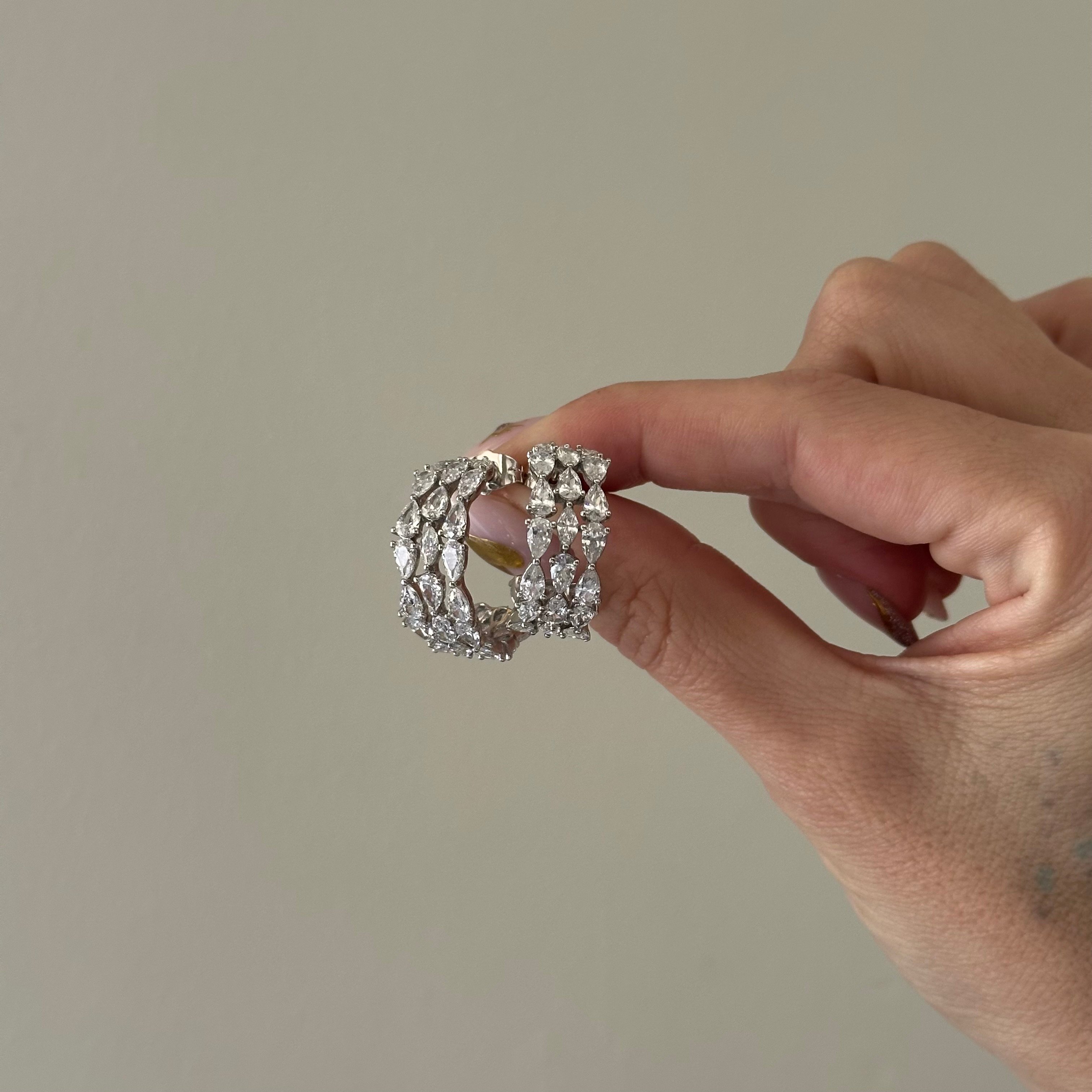 Vip Damla Taş Silver Küpe