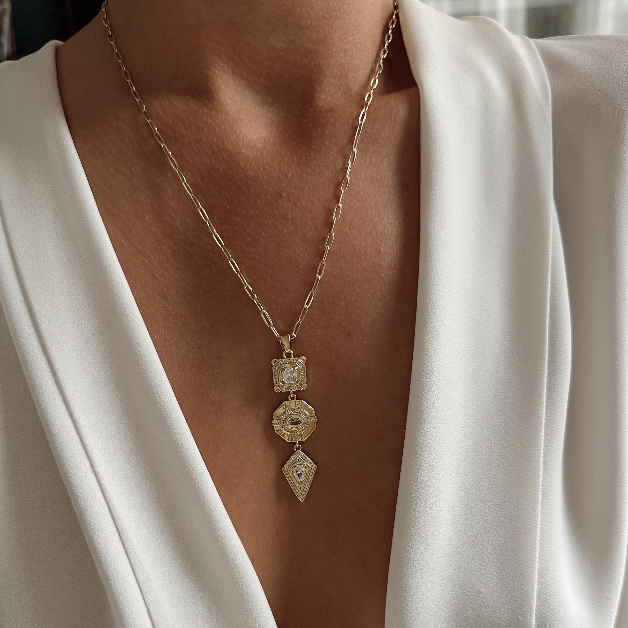 Çelik 14k Gold Etnik Kolye
