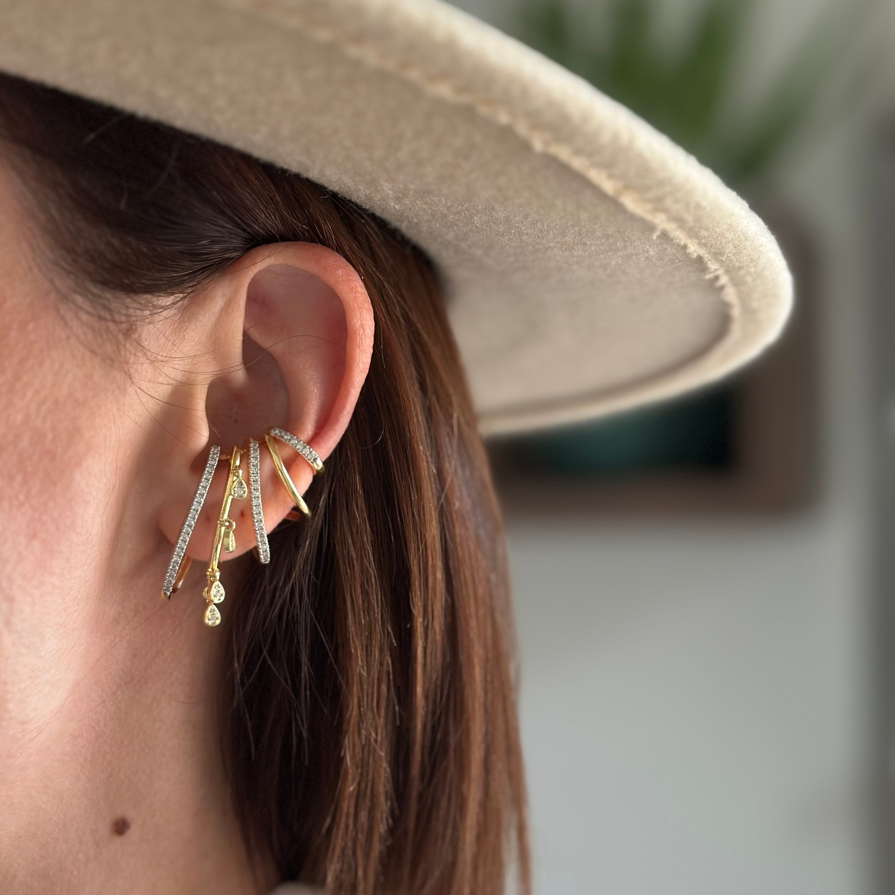 Özel Seri Renkli Taşlı Earcuff