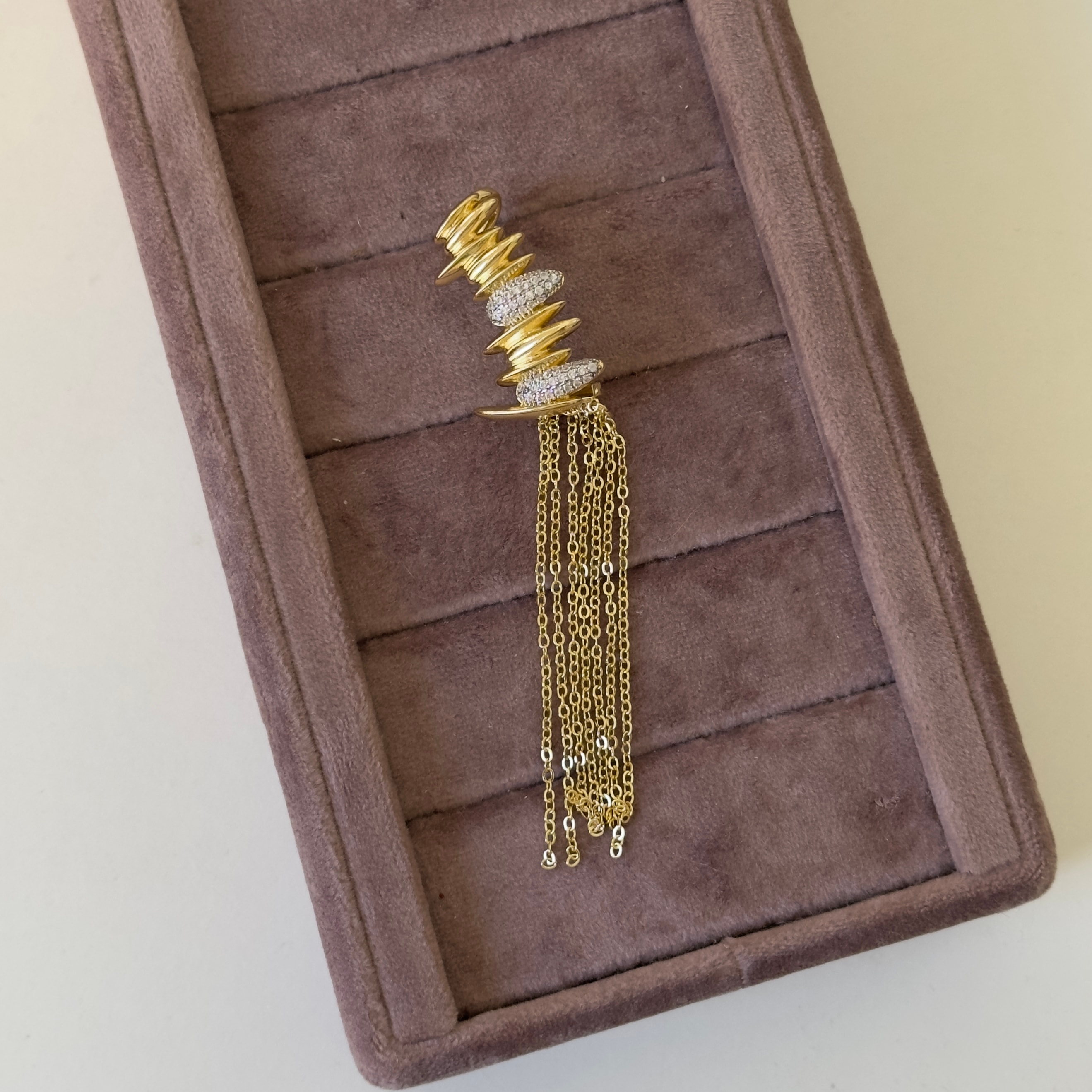 Özel Seri Zincir Detaylı Earcuff