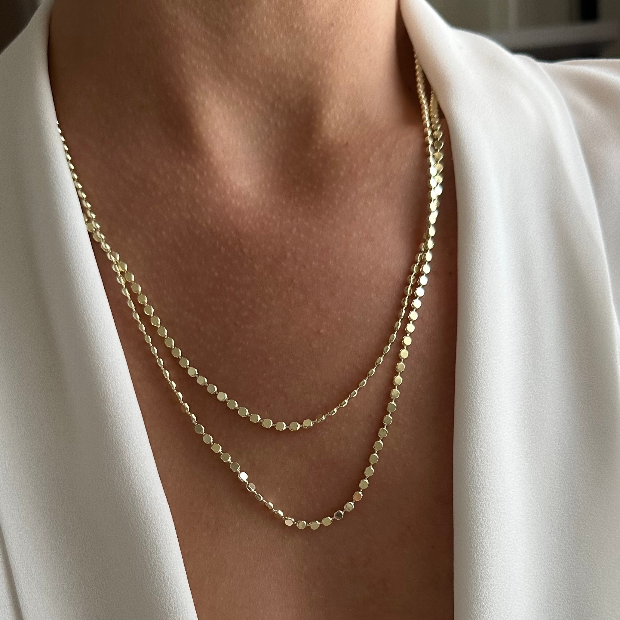 Özel Seri 14k Gold Ezme Zincir